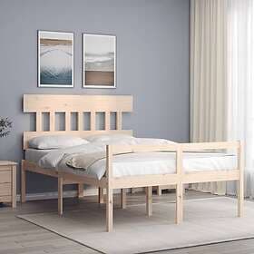 vidaXL Bed Frame med huvudgavel 140x200 cm massivt trä 3195416