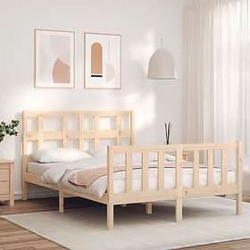 vidaXL Bed Frame med huvudgavel 120x200 cm massivt trä 3193006