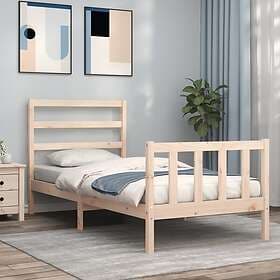 vidaXL Bed Frame med huvudgavel 90x200 cm massivt trä 3191891