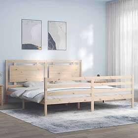vidaXL Bed Frame med huvudgavel 200x200 cm massivt trä 3194071