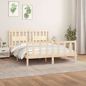 vidaXL Bed Frame med huvudgavel massiv furu 160x200 cm 3188176