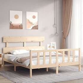 vidaXL Bed Frame med huvudgavel 5FT King Size massivt trä 3193276