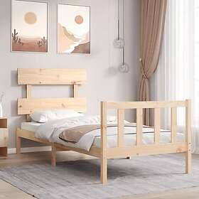 vidaXL Bed Frame med huvudgavel 90x200 cm massivt trä 3193256