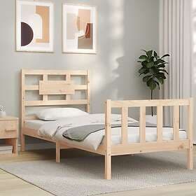 vidaXL Bed Frame med huvudgavel 90x200 cm massivt trä 3192541