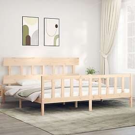 vidaXL Bed Frame med huvudgavel 200x200 cm massivt trä 3193356