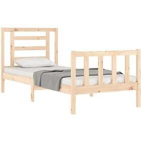 vidaXL Bed Frame med huvudgavel 90x200 cm massivt trä 3192866