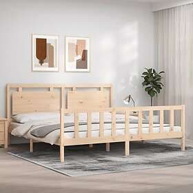vidaXL Bed Frame med huvudgavel 200x200 cm massivt trä 3192186