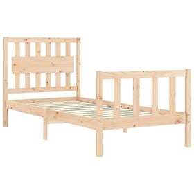 vidaXL Bed Frame med huvudgavel 90x200 cm massivt trä 3192411