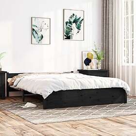 vidaXL Bed Frame svart massivt trä 140x190 cm 815028
