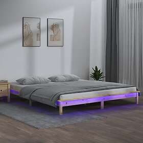 vidaXL Bed Frame LED 140x190 cm massivt trä 820651