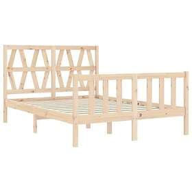 vidaXL Bed Frame med huvudgavel 120x200 cm massivt trä 3192486