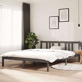 vidaXL Bed Frame grå massivt trä 150x200 cm 814891