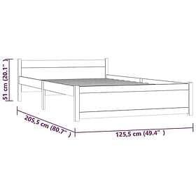 vidaXL Bed Frame vit massivt trä 120x200 cm 815040
