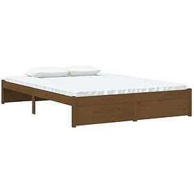 vidaXL Bed Frame honungsbrun massivt trä 140x190 cm 814932