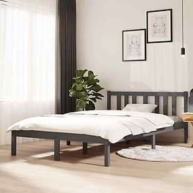vidaXL Bed Frame grå massivt trä 120x200 cm 814881