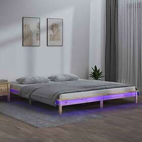 vidaXL Bed Frame LED 160x200 cm massivt trä 820616