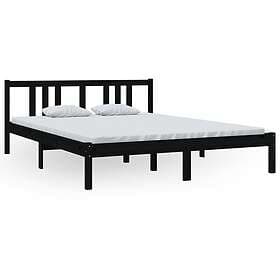 vidaXL Bed Frame svart massivt trä 150x200 cm 814893