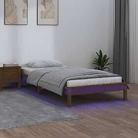 vidaXL Bed Frame med LED 90x200 cm massivt trä honungsbrun 820594