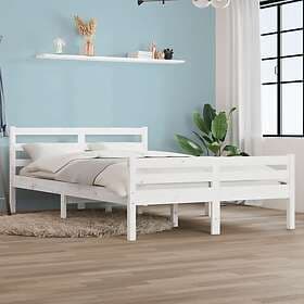 vidaXL Bed Frame vit massivt trä 135x190 cm 4FT6 814795
