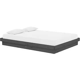 vidaXL Bed Frame grå massivt trä 135x190 cm 4FT6 819949