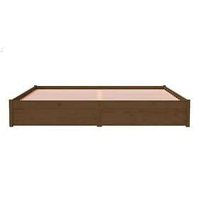 vidaXL Bed Frame honungsbrun massivt trä 200x200 cm 814972