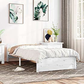 vidaXL Bed Frame vit massivt trä 90x190 cm 815010