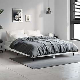 vidaXL Bed Frame white high gloss 135x190 cm engineered wood