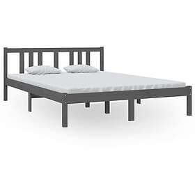 vidaXL Bed Frame grå massivt trä 140x200 cm 814886