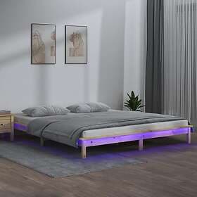 vidaXL Bed Frame LED 140x200 cm massivt trä 820606