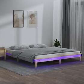 vidaXL Bed Frame 120x190 cm solid wood LED