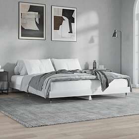 vidaXL Bed Frame white high gloss 140x200 cm engineered wood