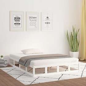 vidaXL Bed Frame vit 140x190 cm massivt trä 820842