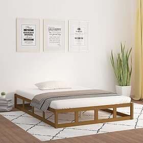 vidaXL Bed Frame LED honungsbrun 200x200 cm massivt trä 820819