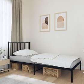 vidaXL Bed Frame med huvudgavel metall svart 100x200 cm 350859