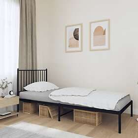 vidaXL Bed Frame med huvudgavel metall svart 90x200 cm 350857