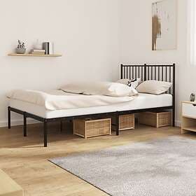 vidaXL Bed Frame med huvudgavel metall svart 120x190 cm 350861