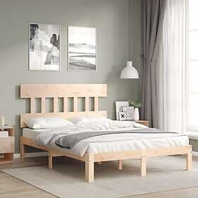 vidaXL Bed Frame med huvudgavel 140x200 cm massivt trä 3193596