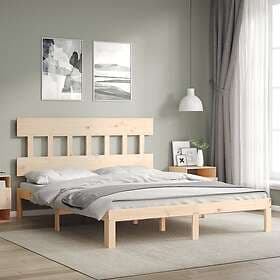 vidaXL Bed Frame med huvudgavel 5FT King Size massivt trä 3193601