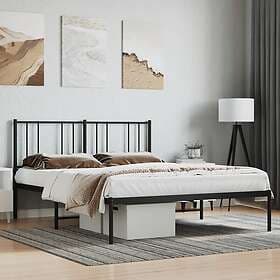 vidaXL Bed Frame med huvudgavel metall svart 150x200 cm 352482