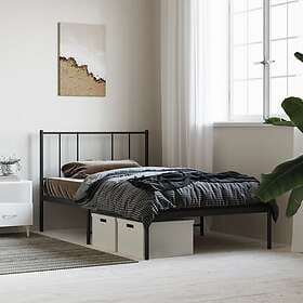 vidaXL Bed Frame med huvudgavel metall svart 100x190 cm 352474