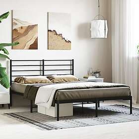 vidaXL Bed Frame med huvudgavel metall svart 150x200 cm 352321