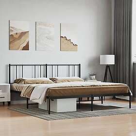 vidaXL Bed Frame med huvudgavel metall svart 183x213 cm 352485