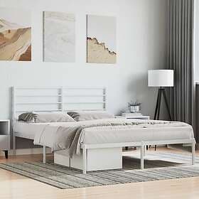 vidaXL Bed Frame med huvudgavel metall vit 140x200 cm 352369