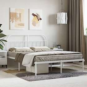 vidaXL Bed Frame med huvudgavel metall vit 140x190 cm 353684