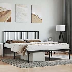 vidaXL Bed Frame med huvudgavel metall svart 140x200 cm 352481