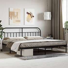 vidaXL Bed Frame med huvudgavel metall svart 200x200 cm 353642