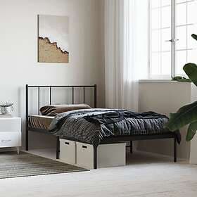 vidaXL Bed Frame med huvudgavel metall svart 90x190 cm 352472