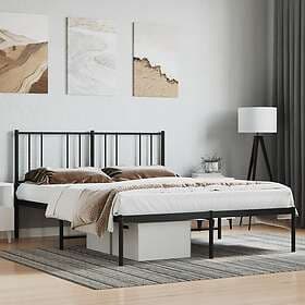 vidaXL Bed Frame med huvudgavel metall svart 140x190 cm 352480