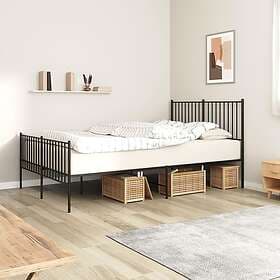 vidaXL Bed Frame med huvudgavel och fotgavel svart metall 140x190 cm 350882