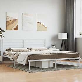 vidaXL Bed Frame med huvudgavel metall vit 183x213 cm 352373